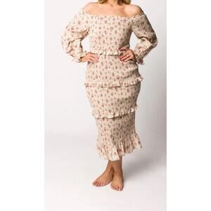 Floral Off-Shoulder Midi Dress